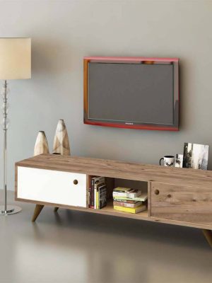 TV unit-white and brown T07