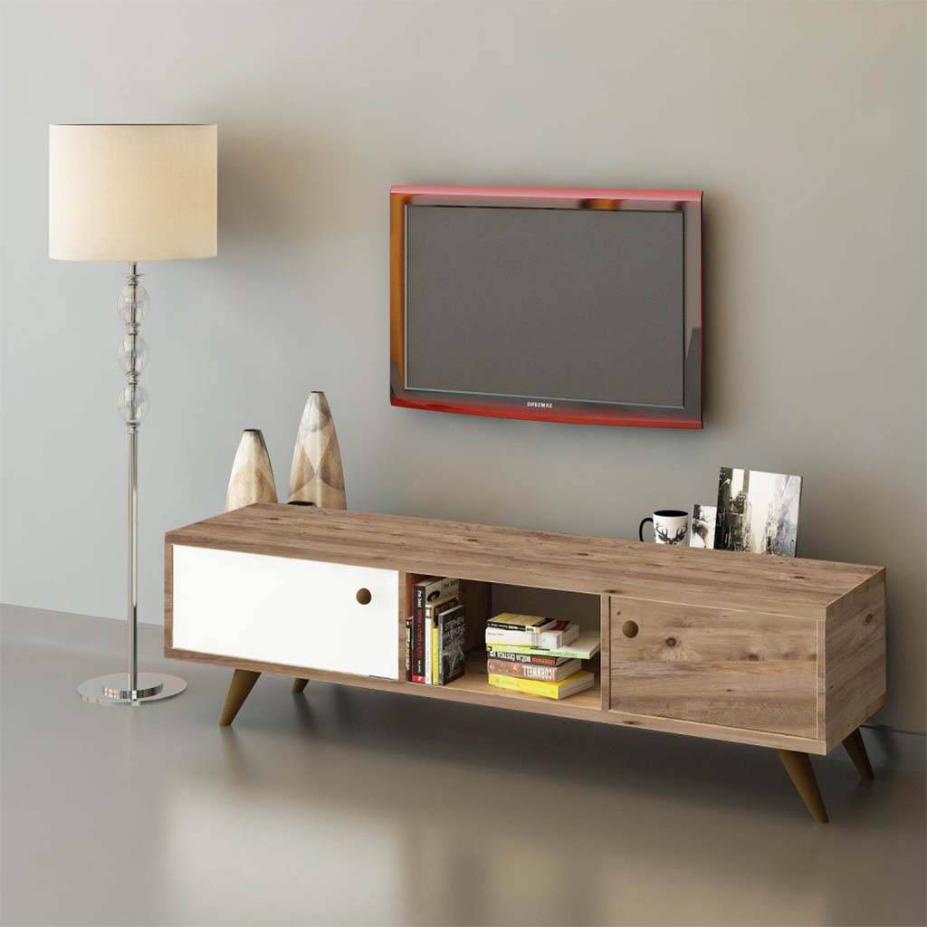 TV unit-white and brown T07