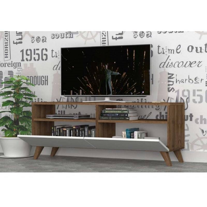 TV unit - white and brown