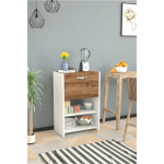 Kitchen storage unit - brown and white w35